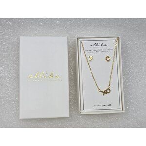 Ettika XO Hugs & Kisses Gold Plated Necklace & Earrings Jewelry Set Original Box